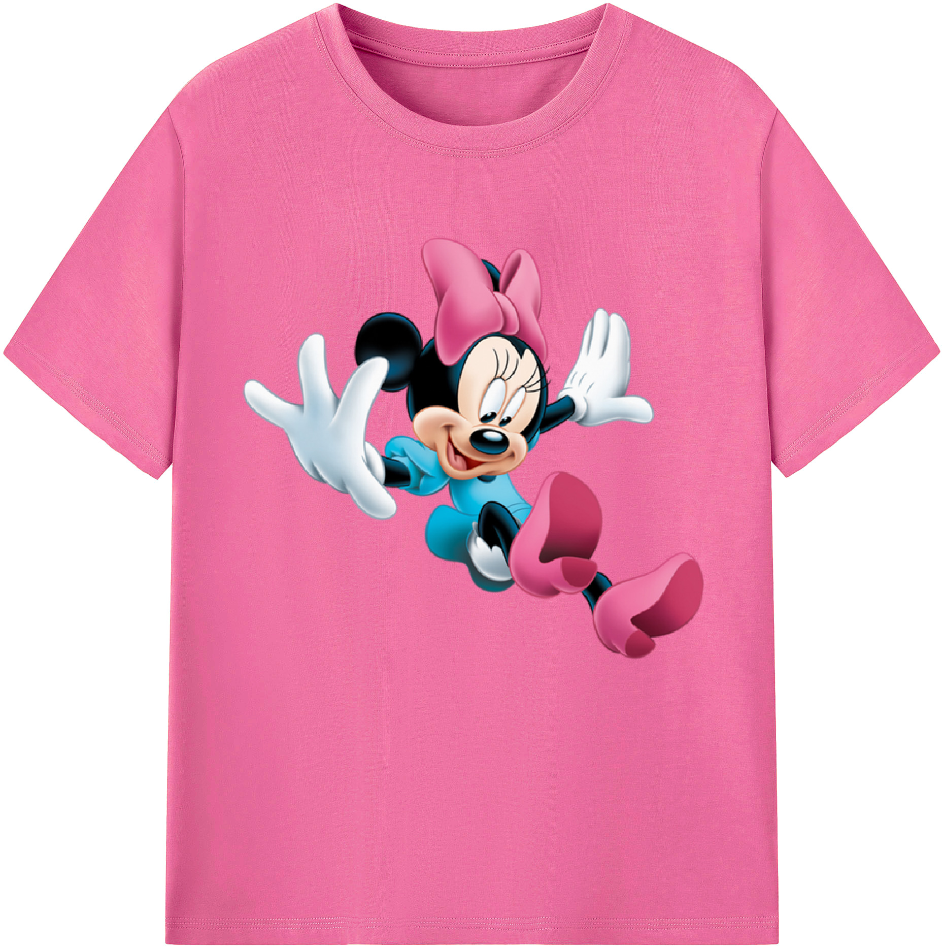（画像用） ミッキーマウス Mickey Mouse レディースカジュアルプリントTシャツ（綿100％）
